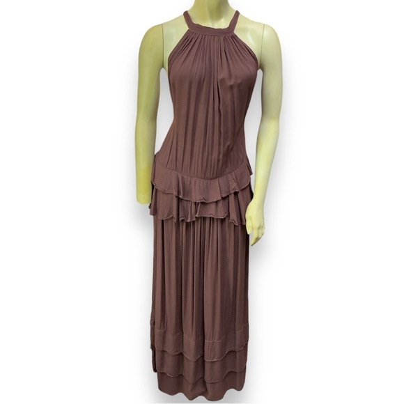 Jen’s Pirate Booty Dress NWT maxi long Chocolate Merlot backless halter S $225 - Picture 4 of 17